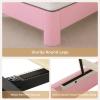 image:imageVIAGDO Full Size Bed Frame with LED and Charging StationStorage Headboard amp 2 Storage DrawersPrincess Upholstered Bed with Crystal Button amp CrownVelvet Platform Bed for GirlsPinkPink