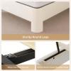 image:imageVIAGDO Full Size Bed Frame with LED and Charging StationStorage Headboard amp 2 Storage DrawersPrincess Upholstered Bed with Crystal Button amp CrownVelvet Platform Bed for GirlsPinkWhite