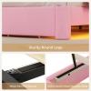 image:imageVIAGDO Full Size Bed Frame with LED and Charging StationStorage Headboard amp 2 Storage DrawersPrincess Upholstered Bed with Crystal Button amp CrownVelvet Platform Bed for GirlsPinkPink
