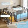 image:imageVIAGDO Low Loft Bed Full Size with 9 Storage Drawers and LED Lights Metal Full Size Loft Bed with Stairway Shelf Storage Low Loft Bed with Safety Guardrail and UnderBed Hideaway for Kids GreyGrey