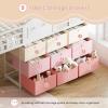 image:imageVIAGDO Low Loft Bed Full Size with 9 Storage Drawers and LED Lights Metal Full Size Loft Bed with Stairway Shelf Storage Low Loft Bed with Safety Guardrail and UnderBed Hideaway for Kids GreyWhite
