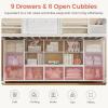image:imageVIAGDO Low Loft Bed Twin Size with 9 Storage Drawers Bookcase and LED Lights HouseShaped Metal Twin Loft Bed with Step Stool and Safety Guardrail Kids Loft Bed with UnderBed Play Space WhiteWhite