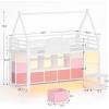 image:imageVIAGDO Low Loft Bed Twin Size with 9 Storage Drawers Bookcase and LED Lights HouseShaped Metal Twin Loft Bed with Step Stool and Safety Guardrail Kids Loft Bed with UnderBed Play Space WhiteWhite