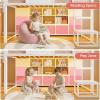 image:imageVIAGDO Low Loft Bed Twin Size with 9 Storage Drawers Bookcase and LED Lights HouseShaped Metal Twin Loft Bed with Step Stool and Safety Guardrail Kids Loft Bed with UnderBed Play Space WhiteWhite