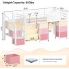 image:imageVIAGDO Low Loft Bed Twin Size with 9 Storage Drawers Bookcase and LED Lights Metal Kids Loft Bed with Wide Staircase Open Shelves and Safety Guardrail Twin Loft Bed with UnderBed Playhouse WhiteWhite