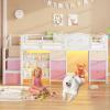 image:imageVIAGDO Low Loft Bed Twin Size with 9 Storage Drawers Bookcase and LED Lights Metal Kids Loft Bed with Wide Staircase Open Shelves and Safety Guardrail Twin Loft Bed with UnderBed Playhouse WhiteWhite