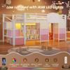 image:imageVIAGDO Low Loft Bed Twin Size with 9 Storage Drawers Bookcase and LED Lights Metal Kids Loft Bed with Wide Staircase Open Shelves and Safety Guardrail Twin Loft Bed with UnderBed Playhouse WhiteWhite