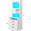 image:imageVIAGDO 59 Tall Nightstand Set of 2 with Charging Station Acrylic Display Cabinet and 2 Fabric Bins Wood Night Stands with 3 Storage Drawers amp Open Shelves Bedside End Tables for Bedroom GreyWhite