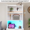image:imageVIAGDO Tall Nightstand Set of 2 with Charging Station and LED Lights Grey Night Stand Set 2 with Bookshelf Modern LED Bedside Tables with 3 Drawers and Storage Shelves Side Tables for BedroomsWhite