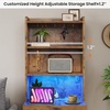 image:imageVIAGDO Tall Nightstand Set of 2 with Charging Station and LED Lights Grey Night Stand Set 2 with Bookshelf Modern LED Bedside Tables with 3 Drawers and Storage Shelves Side Tables for BedroomsRustic Brown