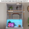 image:imageVIAGDO Tall Nightstand Set of 2 with Charging Station and LED Lights Grey Night Stand Set 2 with Bookshelf Modern LED Bedside Tables with 3 Drawers and Storage Shelves Side Tables for BedroomsGrey