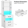 image:imageVIAGDO Tall Nightstand Set of 2 with Charging Station and LED Lights Grey Night Stand Set 2 with Bookshelf Modern LED Bedside Tables with 3 Drawers and Storage Shelves Side Tables for BedroomsWhite