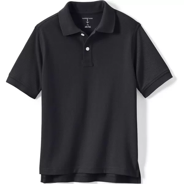 Lands End School Uniform Kids Short Sleeve Mesh Polo ShirtBlack