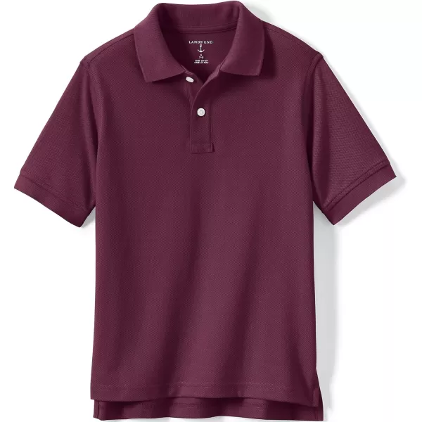 Lands End School Uniform Kids Short Sleeve Mesh Polo ShirtBurgundy