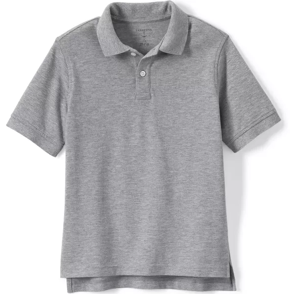 Lands End School Uniform Kids Short Sleeve Mesh Polo ShirtGray Heather