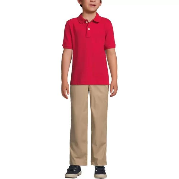 Lands End School Uniform Kids Short Sleeve Mesh Polo ShirtRed