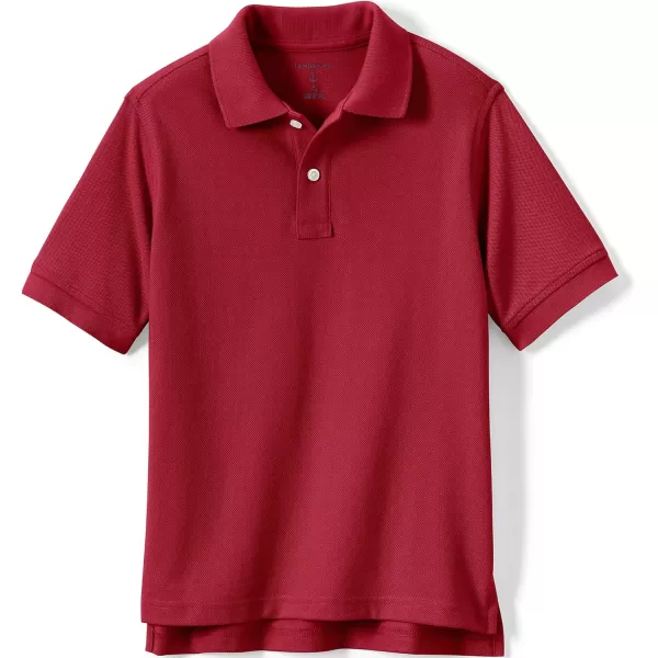 Lands End School Uniform Kids Short Sleeve Mesh Polo ShirtRed