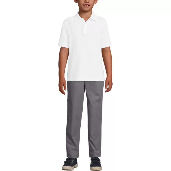 Lands End School Uniform Kids Short Sleeve Mesh Polo ShirtWhite