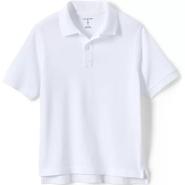 Lands End School Uniform Kids Short Sleeve Mesh Polo ShirtWhite