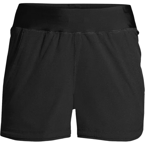 Lands End Womens 3quot Quick Dry Elastic Waist Board Shorts Swim Coverup Shorts with PantyBlack