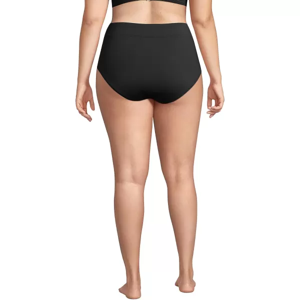 Lands End Womens Tummy Control High Waisted Bikini BottomsBlack