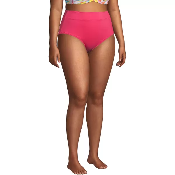 Lands End Womens Tummy Control High Waisted Bikini BottomsHot Pink