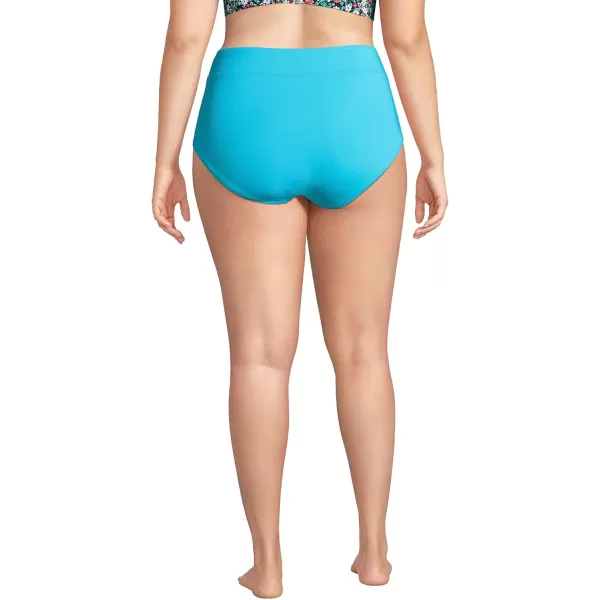 Lands End Womens Tummy Control High Waisted Bikini BottomsTurquoise