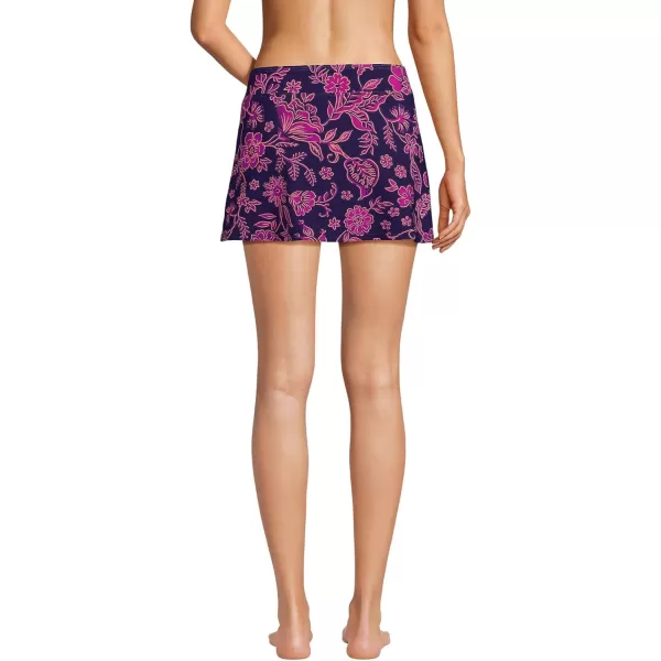 Lands End Womens Tummy Control Skirt Swim BottomsBlackberry Ornate Floral