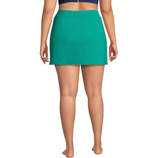 Lands End Womens Tummy Control Skirt Swim BottomsIsland Emerald