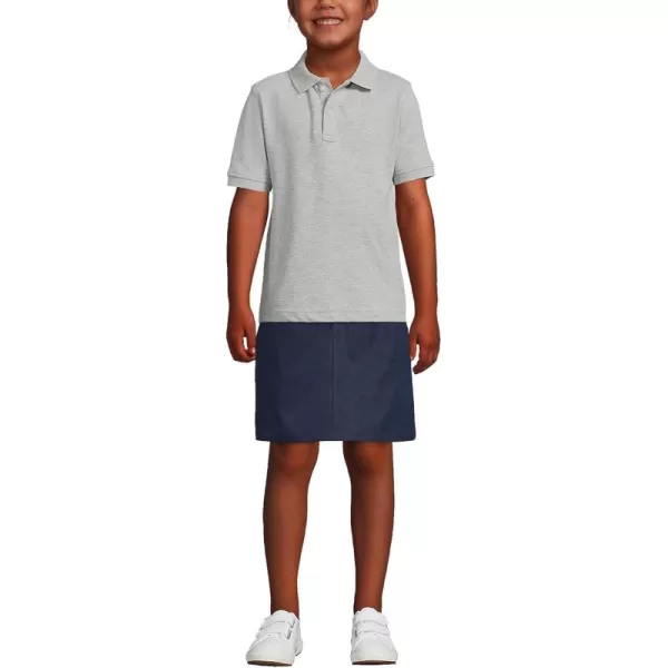 Lands End School Uniform Kids Short Sleeve Mesh Polo ShirtGray Heather