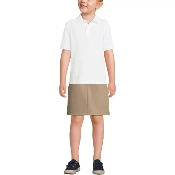 Lands End School Uniform Kids Short Sleeve Mesh Polo ShirtWhite