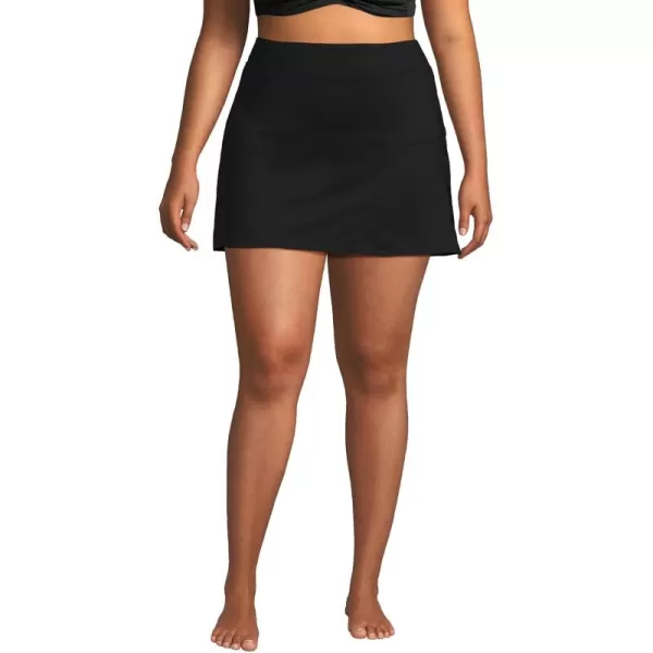 Lands End Womens Tummy Control Skirt Swim BottomsBlack