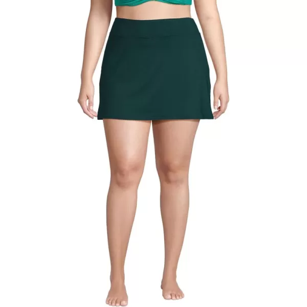 Lands End Womens Tummy Control Skirt Swim BottomsDeep Balsam