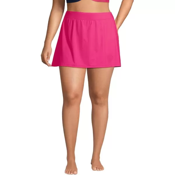 Lands End Womens Tummy Control Skirt Swim BottomsHot Pink