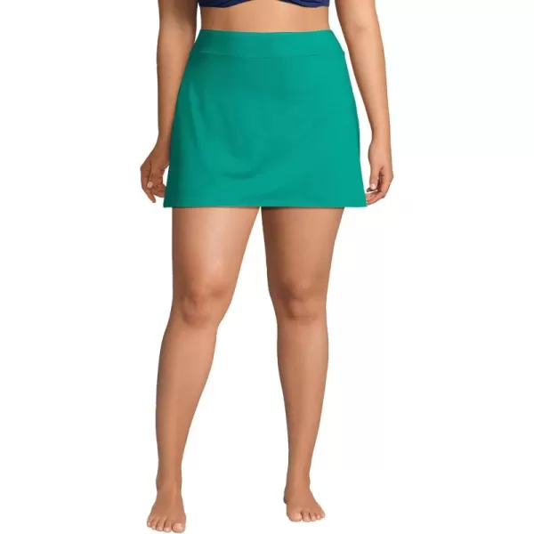 Lands End Womens Tummy Control Skirt Swim BottomsIsland Emerald