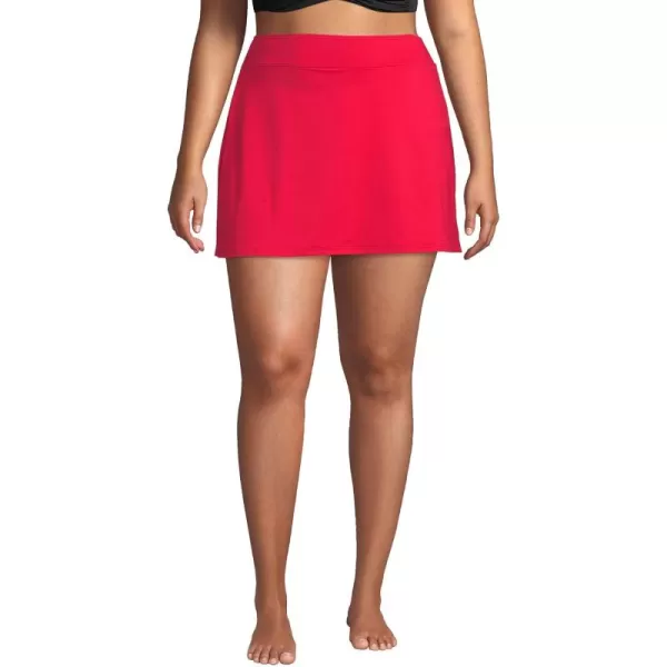 Lands End Womens Tummy Control Skirt Swim BottomsStrawberry