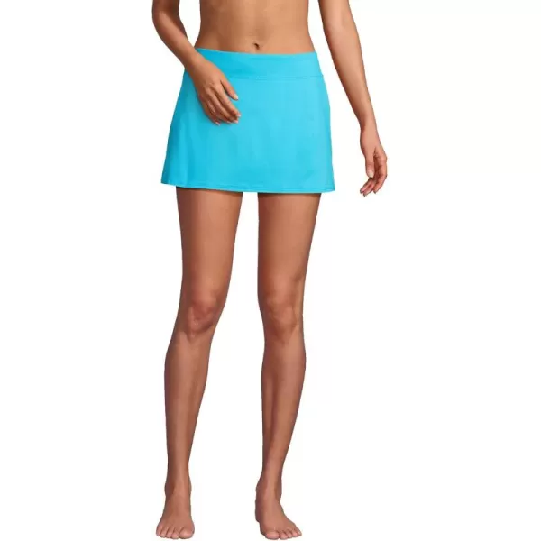 Lands End Womens Tummy Control Skirt Swim BottomsTurquoise