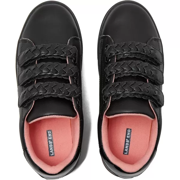 Lands End Boys and Girls Sneakers No Tie Casual Tennis Shoes for Boys and Girls Size 510 Toddler Little and Big Kids 11 to 7 Blue or White with Hook and Loop StrapsBlackPink