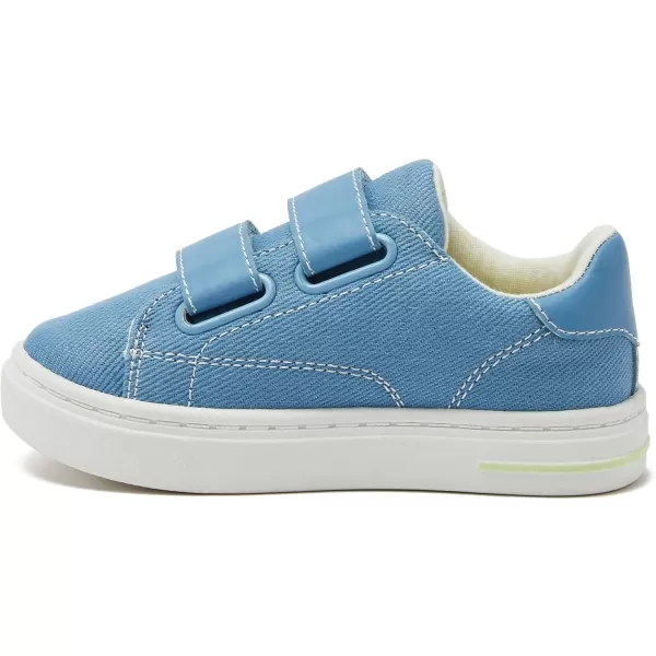 Lands End Boys and Girls Sneakers No Tie Casual Tennis Shoes for Boys and Girls Size 510 Toddler Little and Big Kids 11 to 7 Blue or White with Hook and Loop StrapsDenim