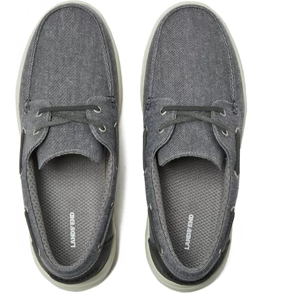 Lands End Canvas Boat Shoes Men Deck Shoes Mens Boat Shoes Slip Ons  Navy Blue Tan Brown or Grey Mens Casual Shoes Size 813Light Graphite