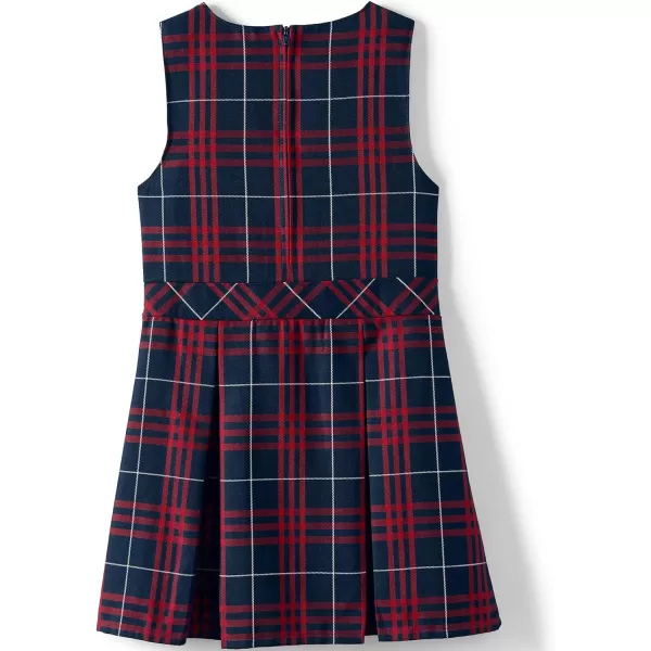 Lands End Girls Uniform Plaid JumperClassic Navy Large Plaid