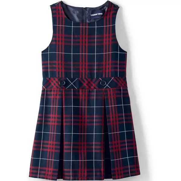 Lands End Girls Uniform Plaid JumperClassic Navy Large Plaid