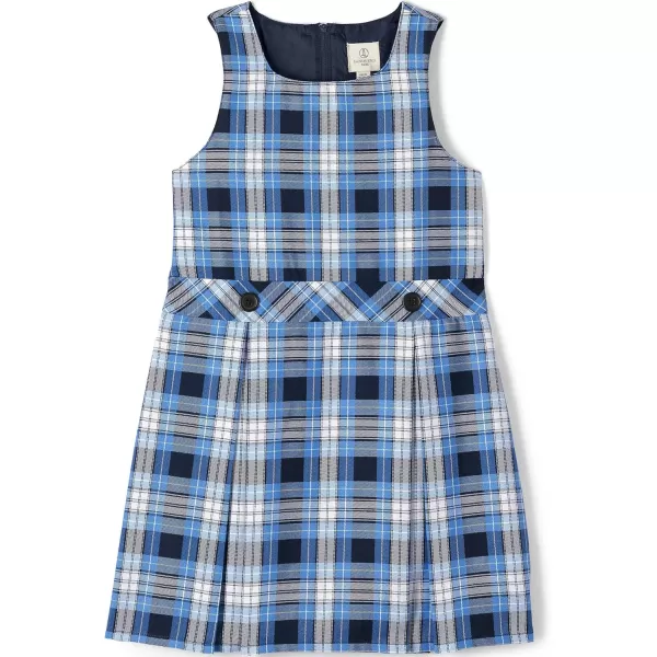 Lands End Girls Uniform Plaid JumperClear Blue Plaid