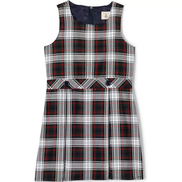 Lands End Girls Uniform Plaid JumperEvergreenWhite Plaid