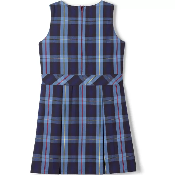 Lands End Girls Uniform Plaid JumperFrench Blue Plaid