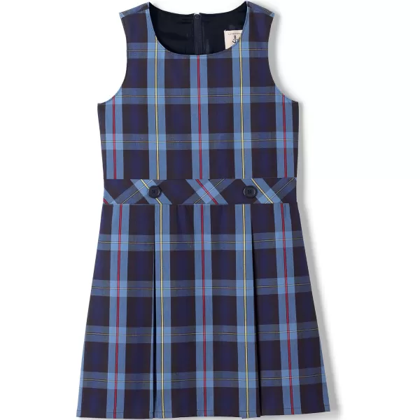 Lands End Girls Uniform Plaid JumperFrench Blue Plaid