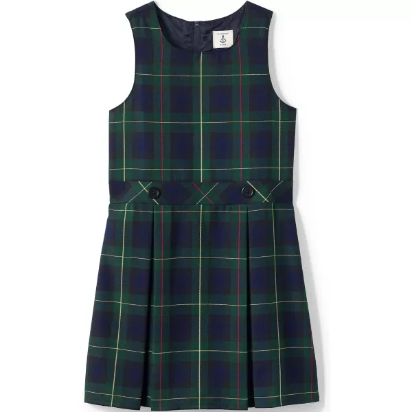 Lands End Girls Uniform Plaid JumperHunterClassic Navy Plaid