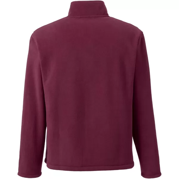 Lands End Mens FullZip MidWeight Fleece JacketBurgundy