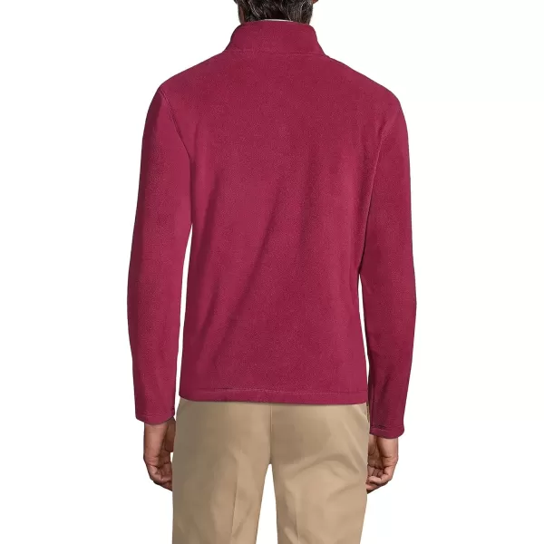 Lands End Mens FullZip MidWeight Fleece JacketBurgundy