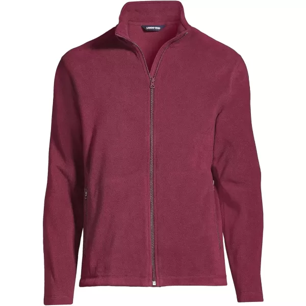 Lands End Mens FullZip MidWeight Fleece JacketBurgundy